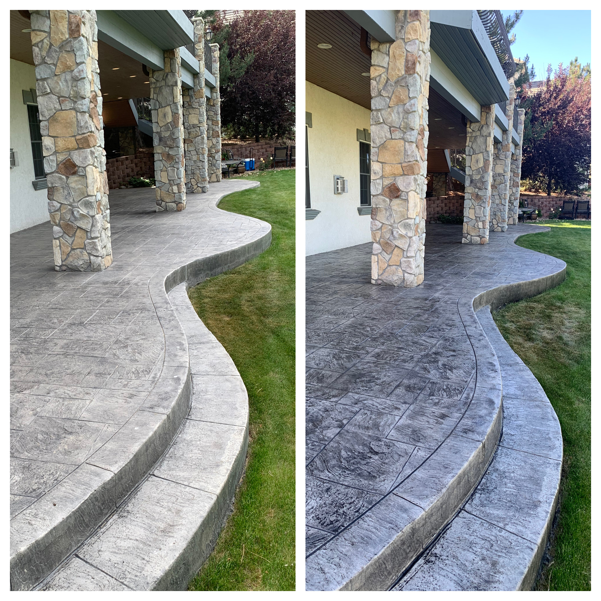 Resealed Stamped concrete